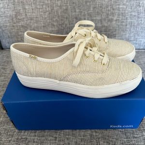 Women's Gold Strip Keds Sneakers Size 7